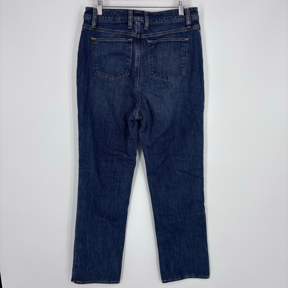 L.L. Bean Classic Fit Flannel Lined Straight Leg Jeans Womens 10 Reg Dark Wash - Picture 6 of 10